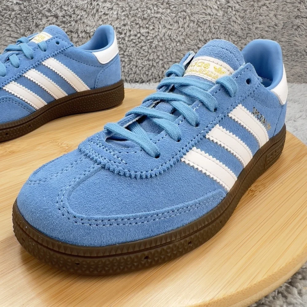 Adidas Handball Spezial Shoes Kids 13k Blue White Suede Gum Classic UNC Sneakers - Picture 11 of 12